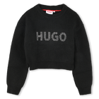 Kurzer Pulli mit Nieten-Logo HUGO 
                    M&Auml;DCHEN