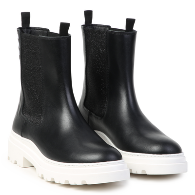 Leder-Stiefeletten KARL LAGERFELD KIDS M&Auml;DCHEN