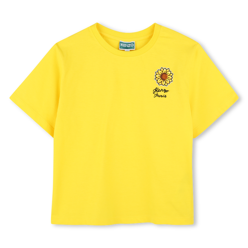 Besticktes T-Shirt mit Badge KENZO KIDS 
                        M&Auml;DCHEN