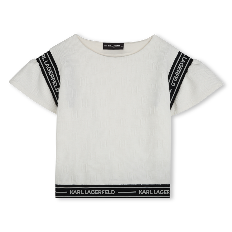 T-Shirt mit Volant-&Auml;rmeln KARL LAGERFELD KIDS 
                        M&Auml;DCHEN