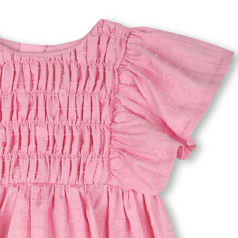 Besticktes Baumwollsatin-Kleid KENZO KIDS 
                        M&Auml;DCHEN