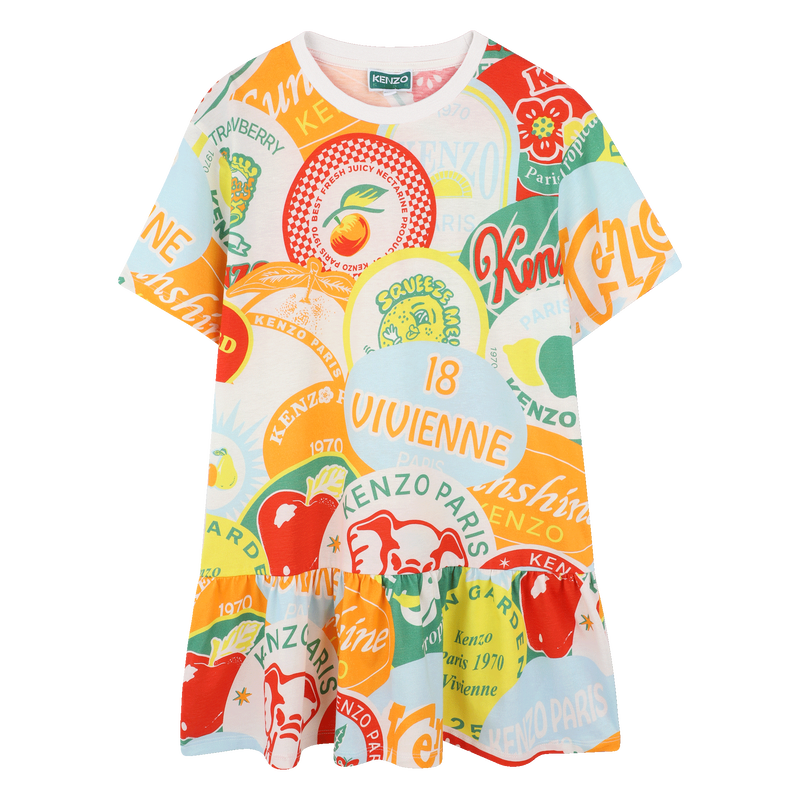 Bunt gemustertes Kleid KENZO KIDS 
                        M&Auml;DCHEN