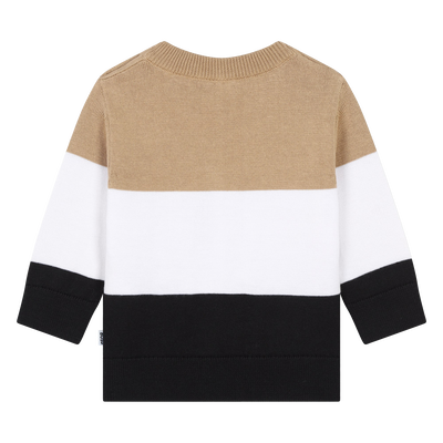 Gestreifter Baumwoll-Pullover BOSS JUNGE