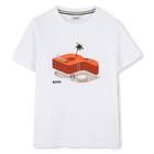 Kurzarmshirt aus Baumwolle, WEISS, hi-res