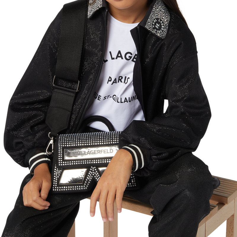 Sweatjacke mit Strasssteinen KARL LAGERFELD KIDS 
                        M&Auml;DCHEN