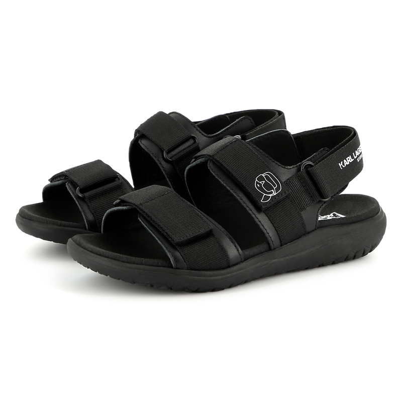 Ledersandalen mit Klett KARL LAGERFELD KIDS 
                        JUNGE