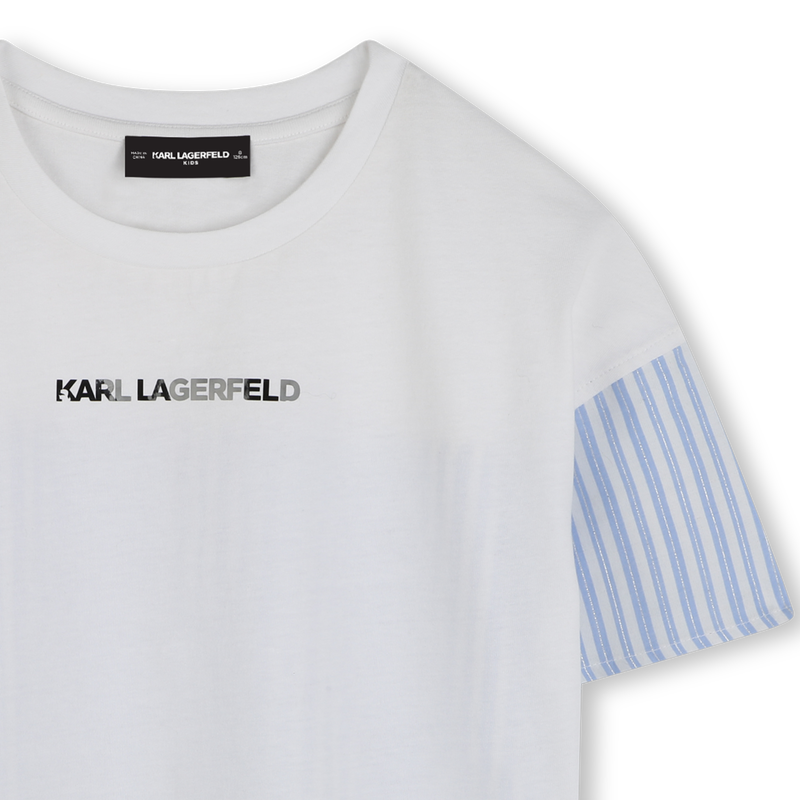 T-Shirt aus zwei Materialien KARL LAGERFELD KIDS 
                        M&Auml;DCHEN