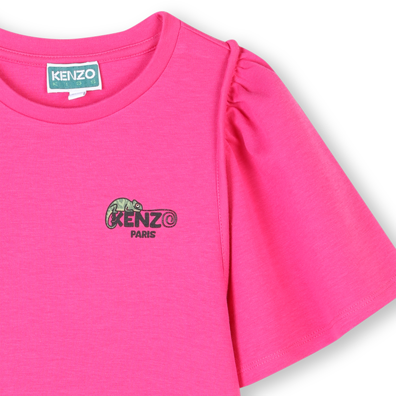 Kurz&auml;rmeliges Baumwoll-Kleid KENZO KIDS 
                        M&Auml;DCHEN