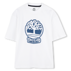 Zweifarbiges T-Shirt mit Logo, WEISS, hi-res