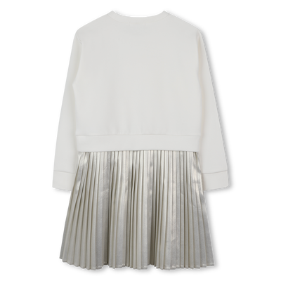 Langärmeliges Kleid aus Bi-Material MICHAEL KORS MÄDCHEN