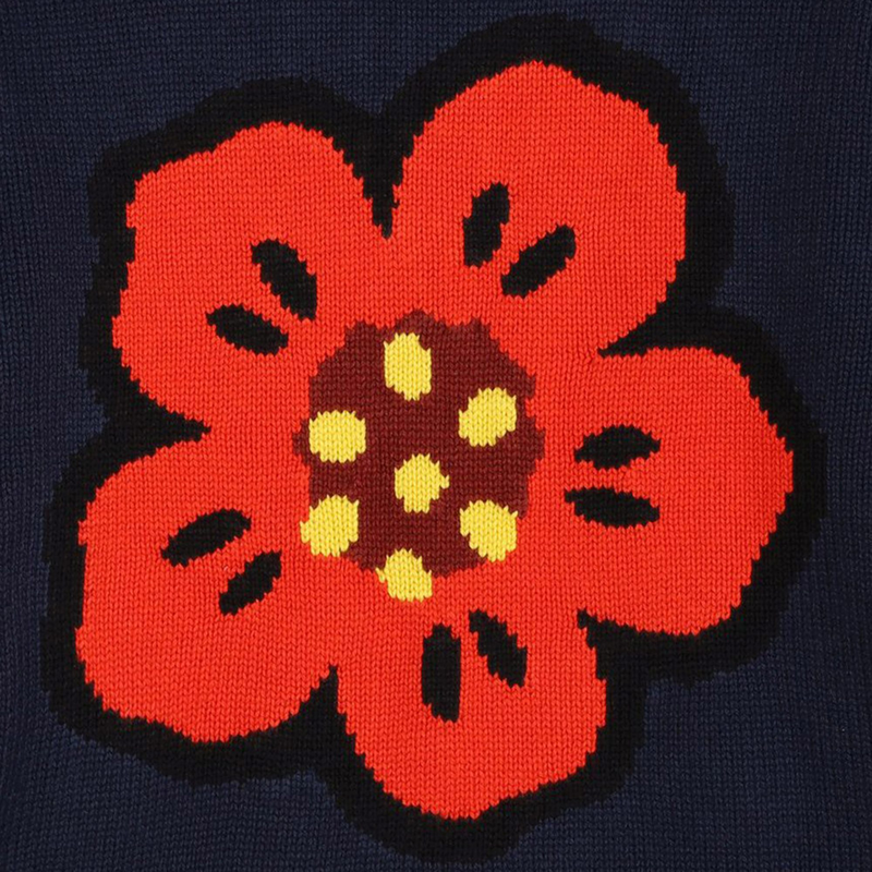 Strickpulli mit Blume und Logo KENZO KIDS 
                        M&Auml;DCHEN
