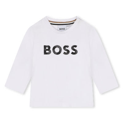 Baumwoll-Langarmshirt mit Logo BOSS JUNGE