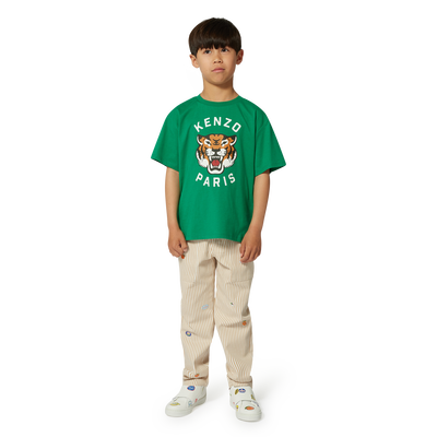 Baumwoll-T-Shirt mit Print KENZO KIDS JUNGE