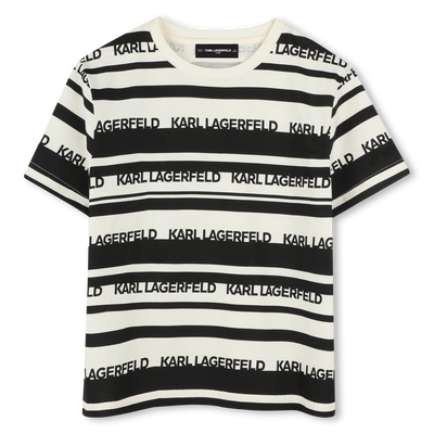 Gestreiftes T-Shirt KARL LAGERFELD KIDS JUNGE