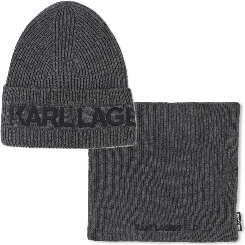 Strickmütze + Halswärmer Set KARL LAGERFELD KIDS 
                        JUNGE
