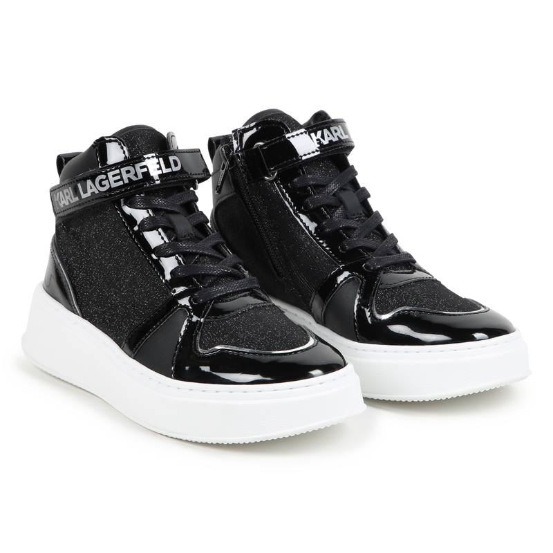 High-Top-Sneaker aus Leder KARL LAGERFELD KIDS 
                        M&Auml;DCHEN