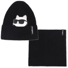 Set aus M&uuml;tze + Halsw&auml;rmer KARL LAGERFELD KIDS 
                    M&Auml;DCHEN