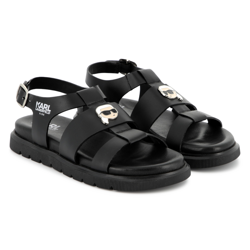 Leder-Sandalen mit Schnalle KARL LAGERFELD KIDS 
                        M&Auml;DCHEN