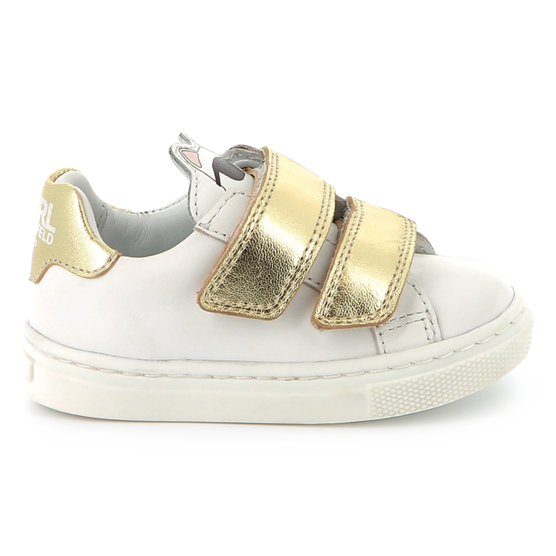 Ledersneakers mit Klett KARL LAGERFELD KIDS 
                        M&Auml;DCHEN