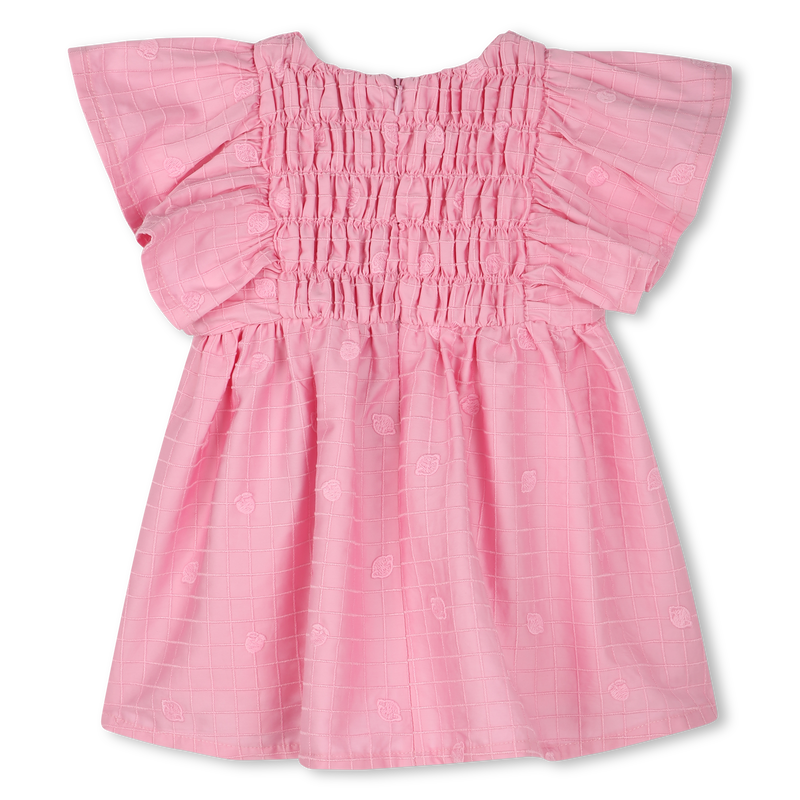Besticktes Baumwollsatin-Kleid KENZO KIDS 
                        M&Auml;DCHEN