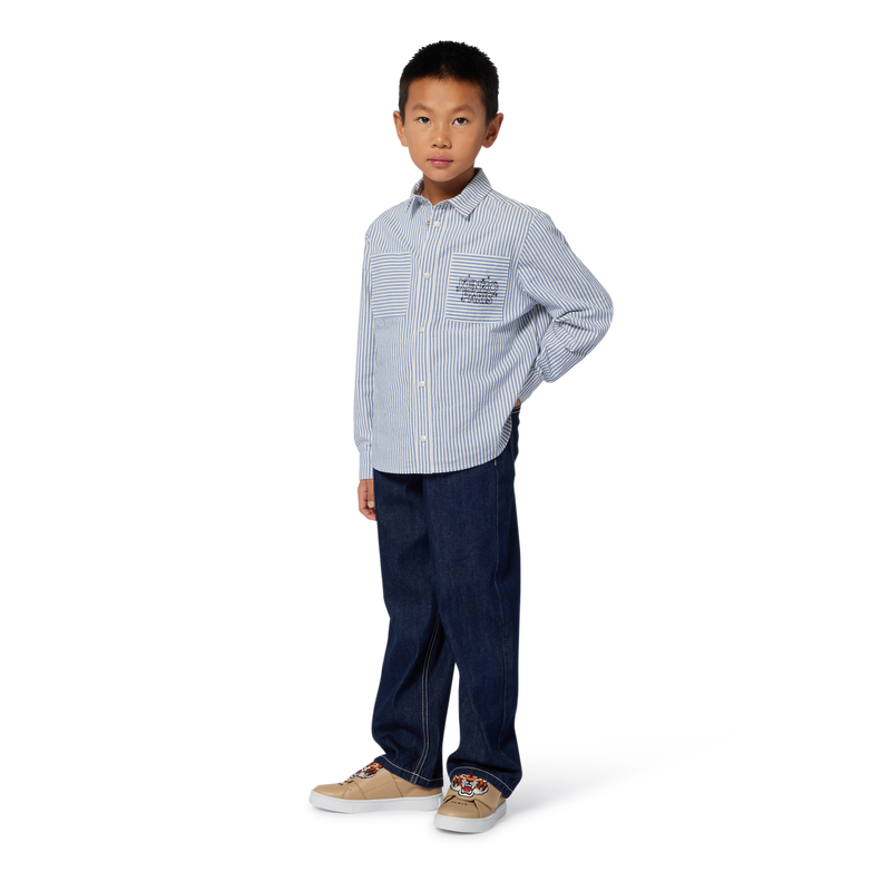 Gestreiftes Hemd aus Baumwolle KENZO KIDS 
                        JUNGE