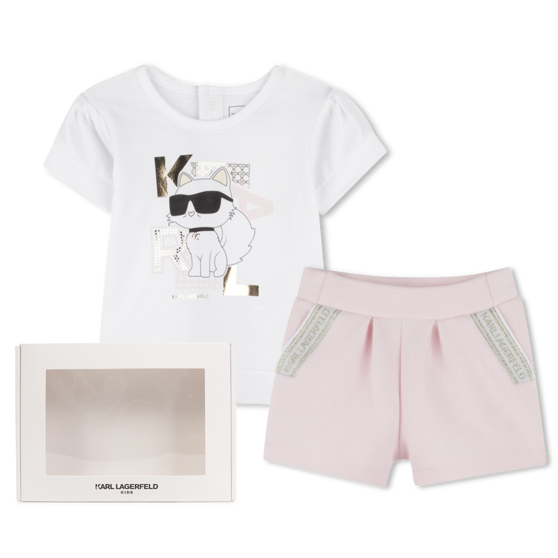Set aus Shorts und T-Shirt KARL LAGERFELD KIDS 
                        M&Auml;DCHEN