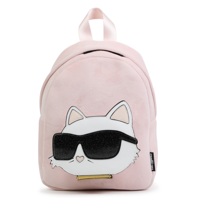 Kleiner Velours-Rucksack KARL LAGERFELD KIDS M&Auml;DCHEN