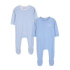 Set aus zwei Baumwollpyjamas, HIMMELBLAU, hi-res
