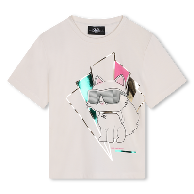 T-Shirt mit platziertem Print KARL LAGERFELD KIDS MÄDCHEN