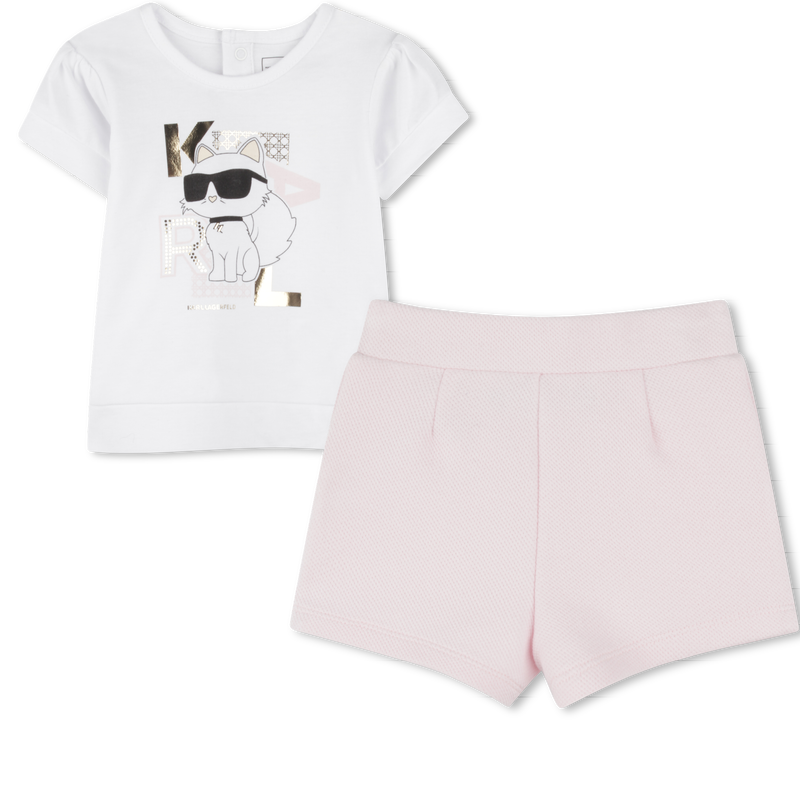 Set aus Shorts und T-Shirt KARL LAGERFELD KIDS 
                        M&Auml;DCHEN
