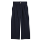 Hose aus Twill mit weitem Bein, MARINE, hi-res