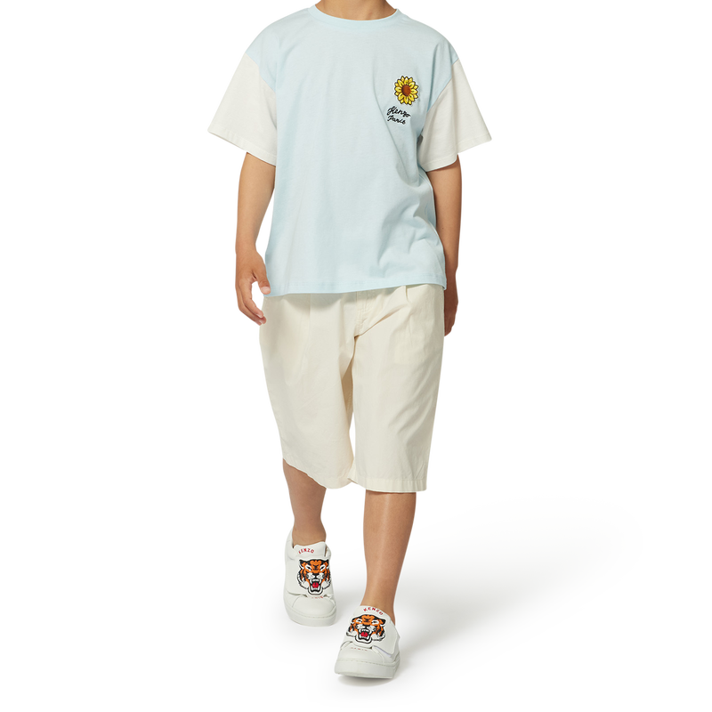 Einfarbige Baumwoll-Bermudas KENZO KIDS 
                        JUNGE