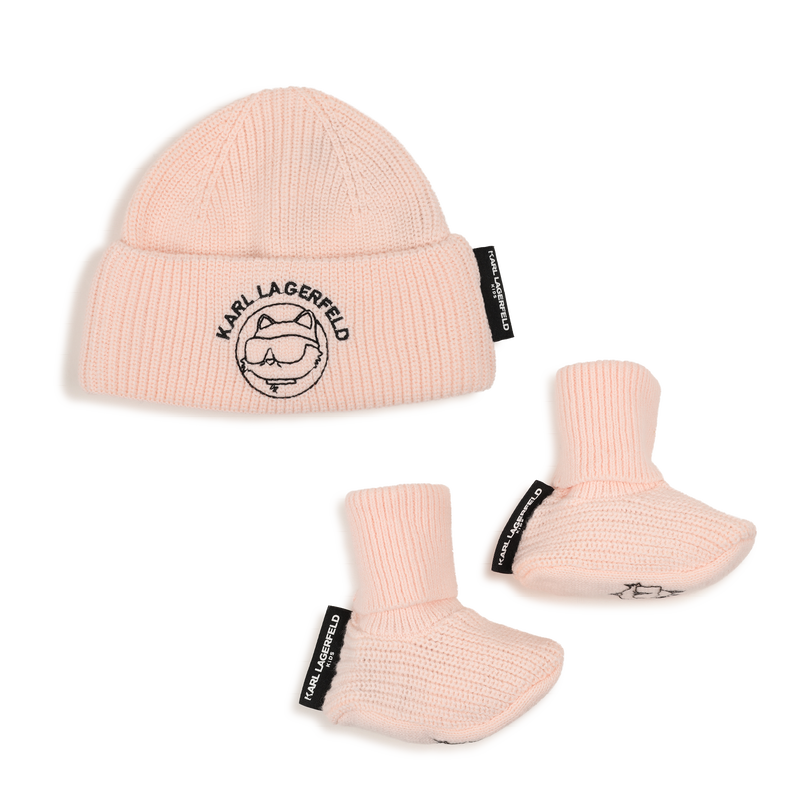 M&uuml;tze und Socken Set KARL LAGERFELD KIDS 
                        M&Auml;DCHEN