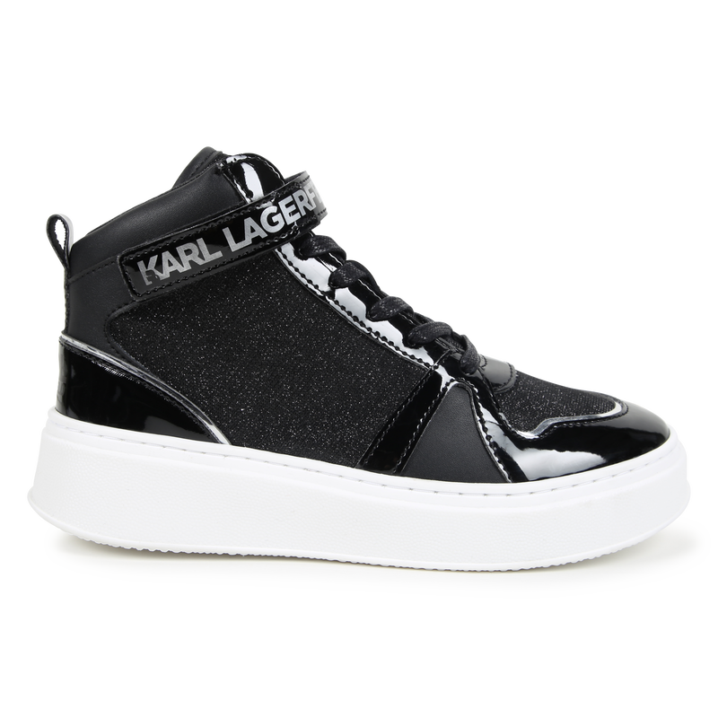 High-Top-Sneaker aus Leder KARL LAGERFELD KIDS 
                        M&Auml;DCHEN
