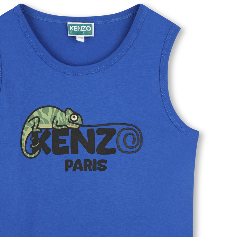 Baumwoll-Tanktop mit Logo KENZO KIDS 
                        JUNGE