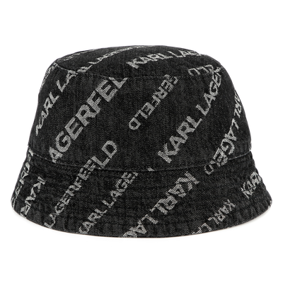 Denim-Fischerhut mit Print KARL LAGERFELD KIDS JUNGE