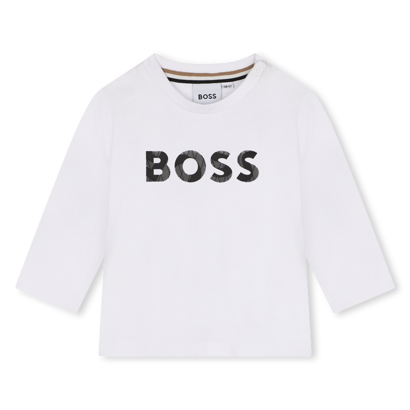 Baumwoll-Langarmshirt mit Logo BOSS 
                        JUNGE