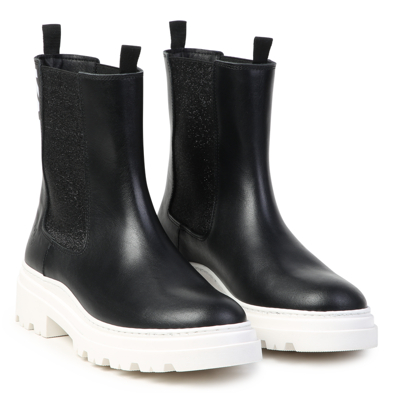 Leder-Stiefeletten KARL LAGERFELD KIDS 
                        M&Auml;DCHEN
