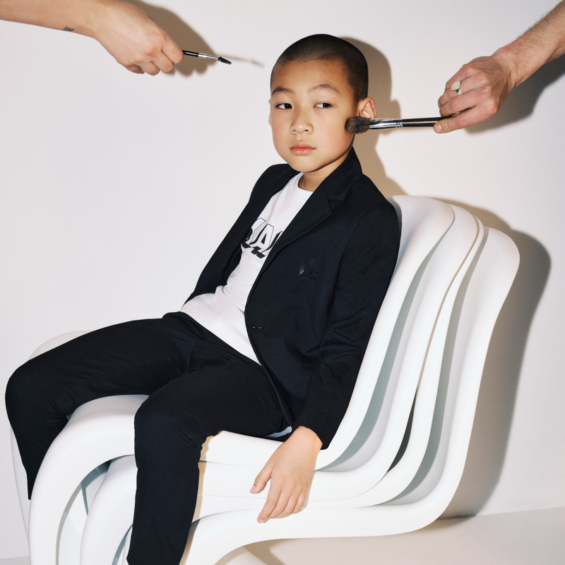 Kurz&auml;rmliges Baumwoll-Shirt KARL LAGERFELD KIDS 
                        JUNGE