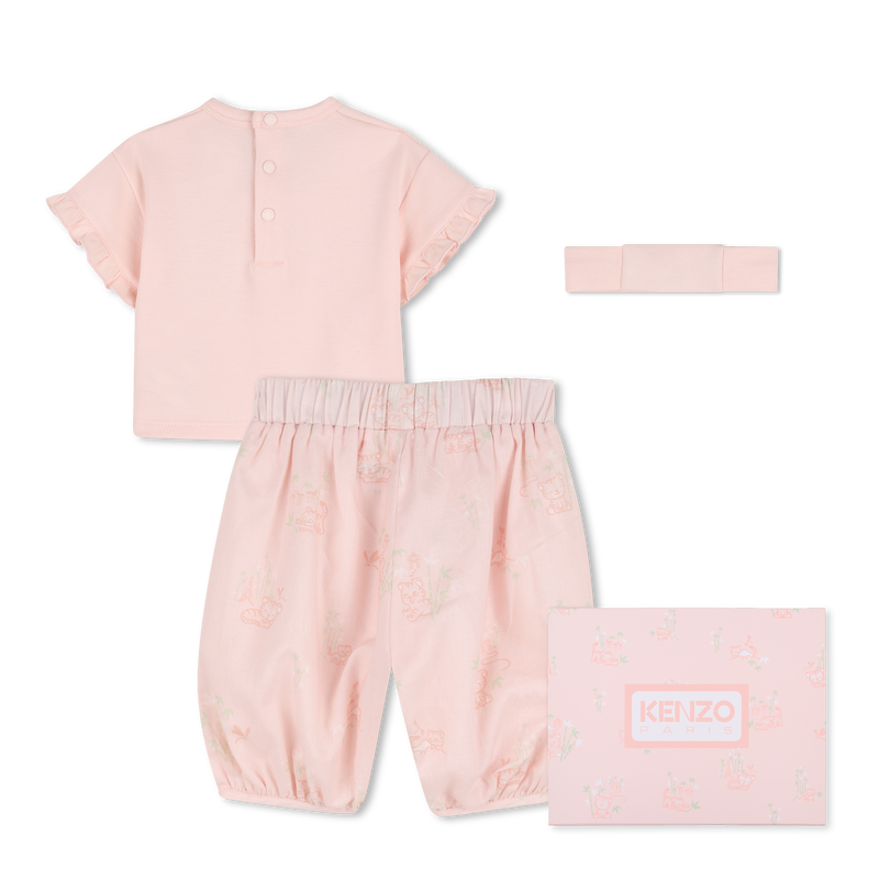 SET AUS T-SHIRT, PYJAMA UND STIRNBAND KENZO KIDS 
                        M&Auml;DCHEN