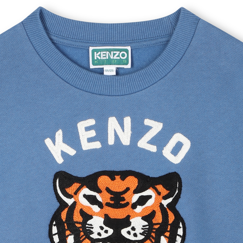 Sweatshirt aus ungeb&uuml;rstetem Fleece KENZO KIDS 
                        M&Auml;DCHEN
