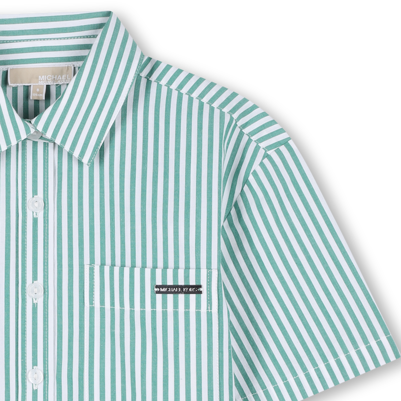 GESTREIFTES KURZ&Auml;RMELIGES HEMD MICHAEL KORS 
                        M&Auml;DCHEN