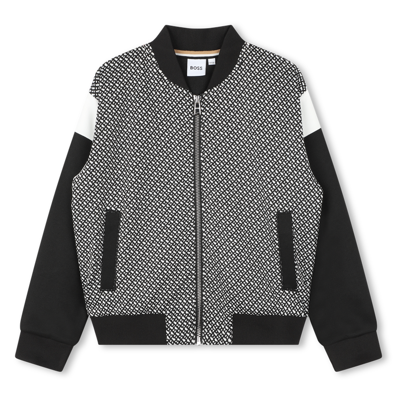 Zweifarbiger Cardigan mit Zip BOSS 
                        M&Auml;DCHEN