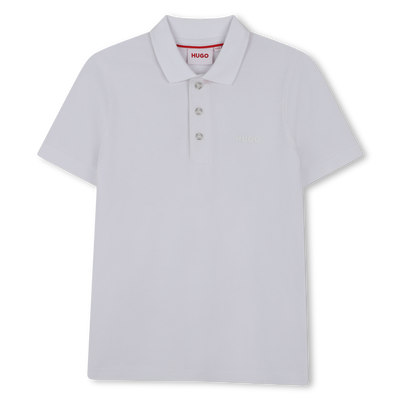 Kurz&auml;rmliges Piqu&eacute;-Poloshirt HUGO JUNGE