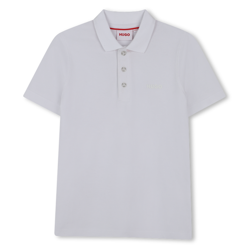 Kurz&auml;rmliges Piqu&eacute;-Poloshirt HUGO 
                        JUNGE