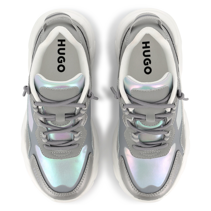 Schn&uuml;rsneakers aus Materialmix HUGO 
                        M&Auml;DCHEN