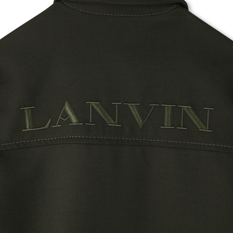Besticktes bedrucktes Kleid mit Logo LANVIN 
                        MÄDCHEN