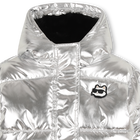 Silberne Daunenjacke mit Kapuze KARL LAGERFELD KIDS 
                    M&Auml;DCHEN