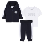 Strickjacke + hose + t-shirt-set, MARINE, hi-res