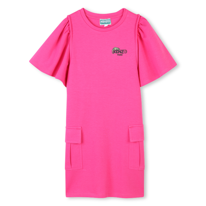 Kurz&auml;rmeliges Baumwoll-Kleid KENZO KIDS 
                        M&Auml;DCHEN